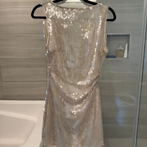 staud eton sequined dress STAUD Eton ruched sequined tulle mini dress
